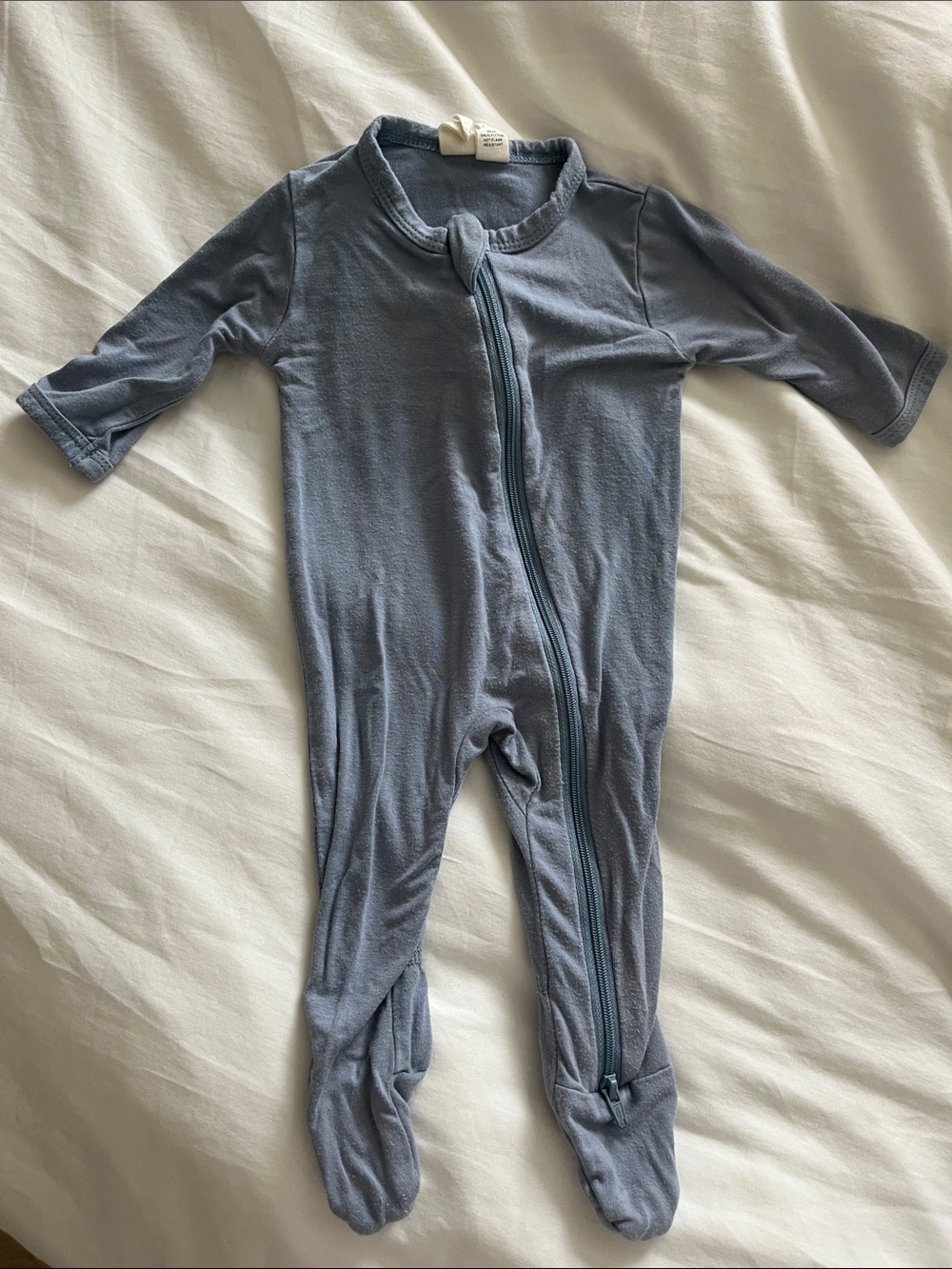Kyte BABY Dusty Blue Footed One-Piece Pajamas